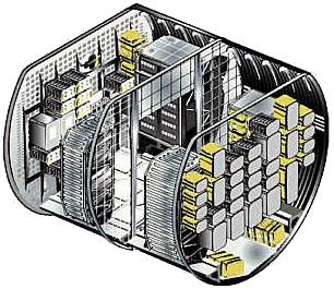 SPACEHAB Module Cutaway Drawing